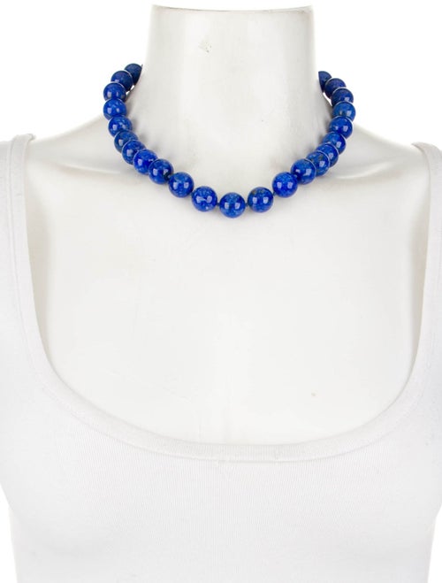 Necklace 14K Lapis Lazuli Bead Strand Necklace