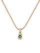 Necklace 14K Emerald & Diamond Pendant Necklace