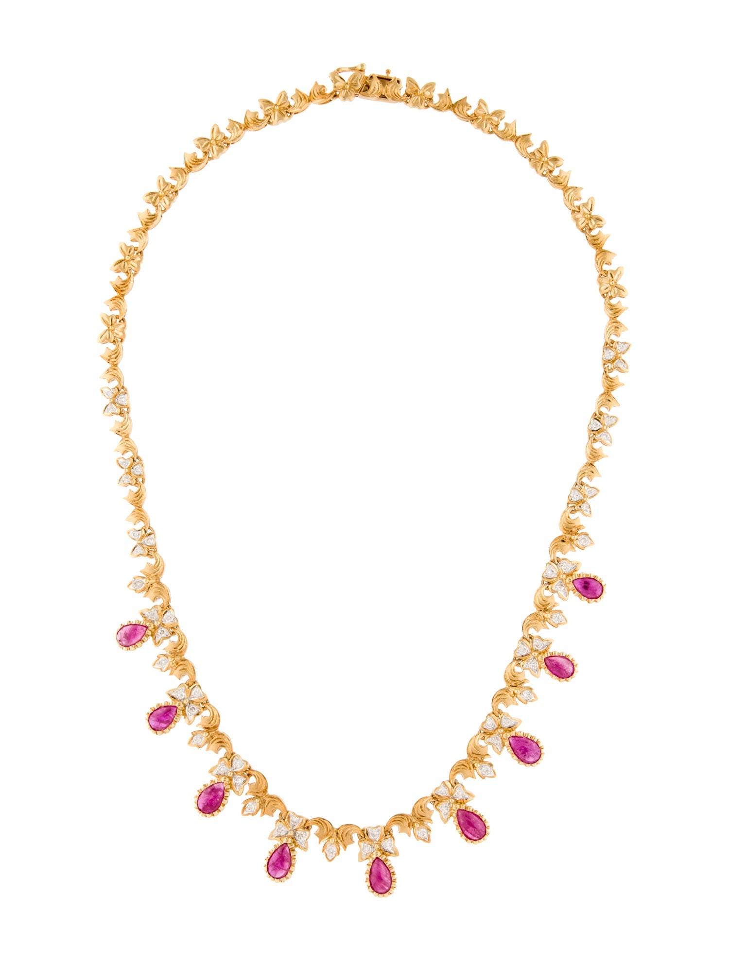 Necklace 18K 7.38ctw Ruby & Diamond Collar