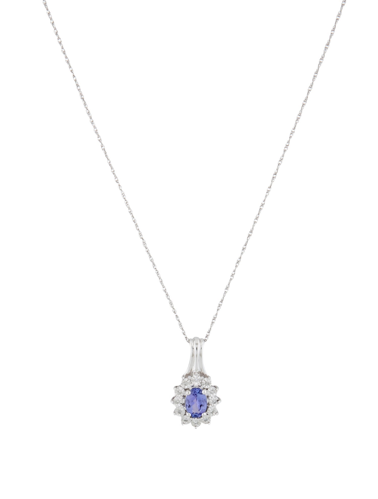Necklace 10K Tanzanite & Diamond Pendant
