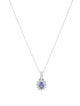 Necklace 10K Tanzanite & Diamond Pendant Necklace