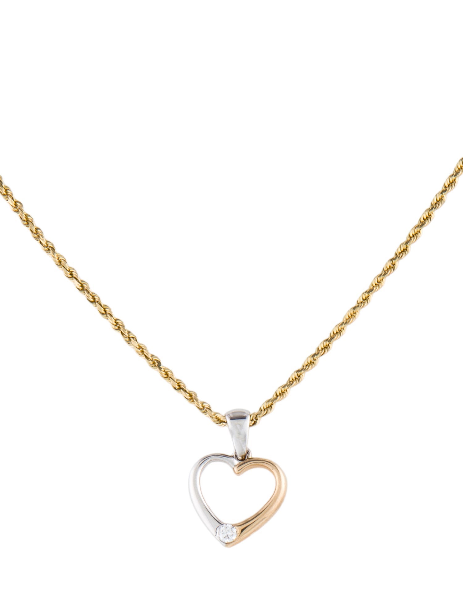 Necklace 14K Diamond Heart Pendant Necklace