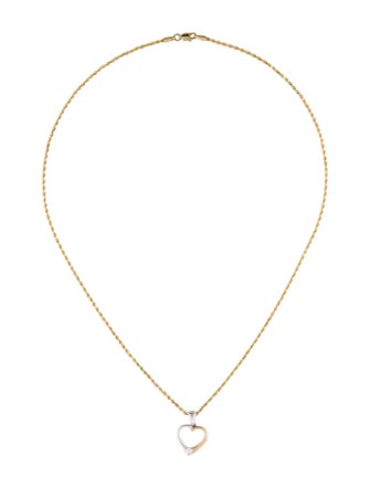 Necklace 14K Diamond Heart Pendant Necklace