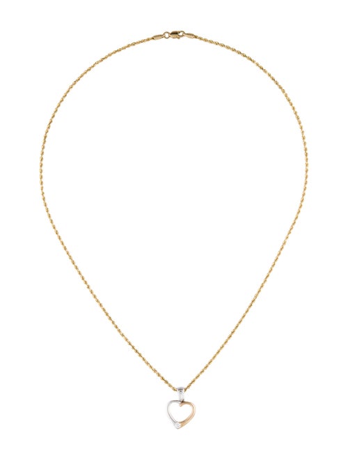 Necklace 14K Diamond Heart Pendant Necklace