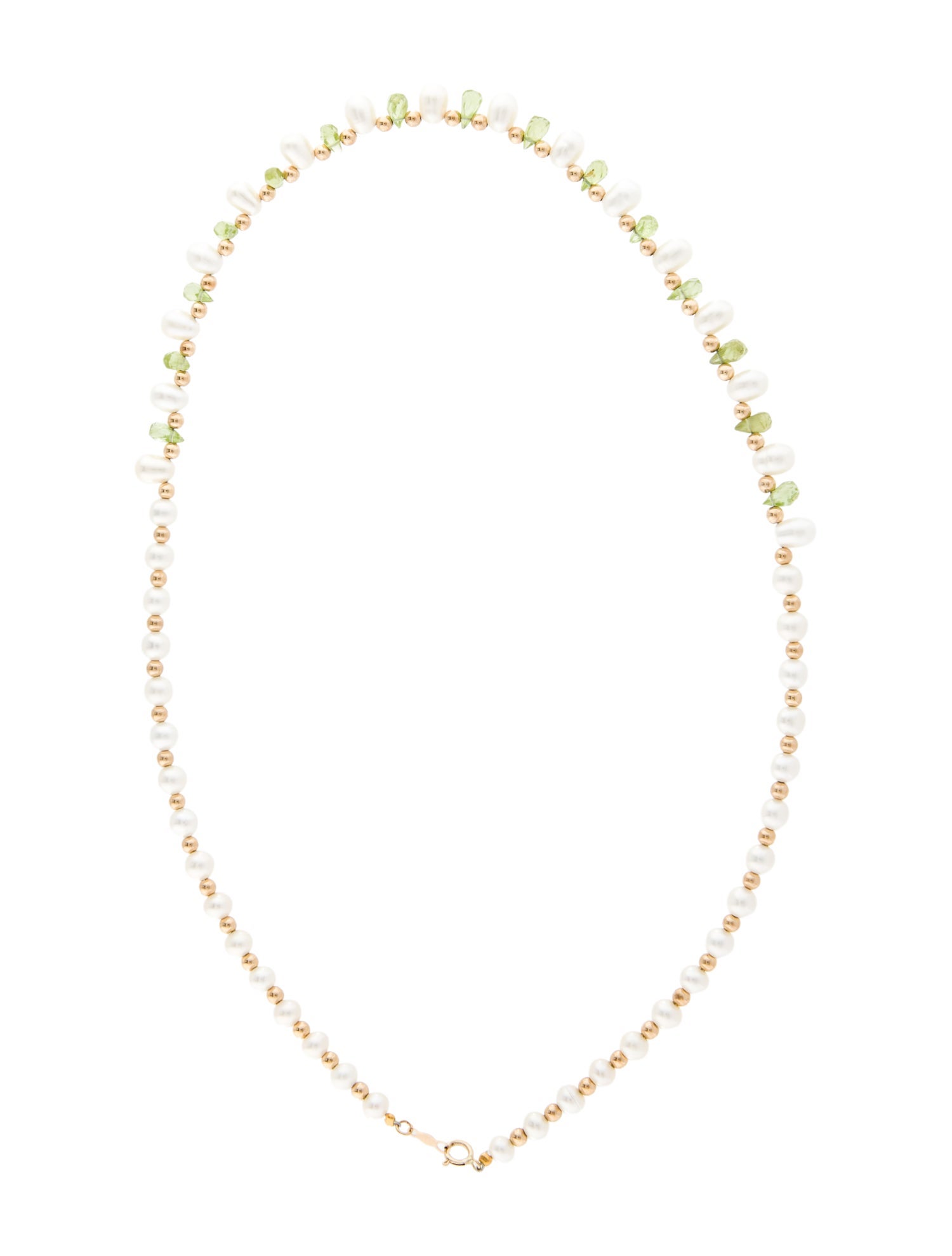 Necklace 14K Pearl & Peridot