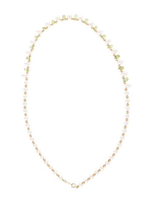 Necklace 14K Pearl & Peridot Necklace