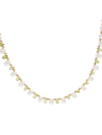 Necklace 14K Pearl & Peridot Necklace