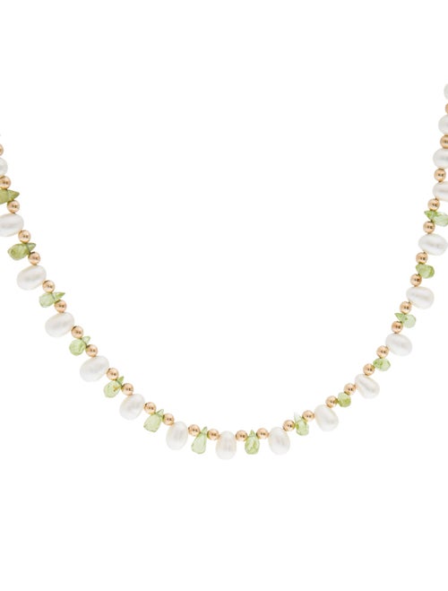 Necklace 14K Pearl & Peridot Necklace