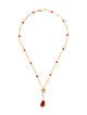 Necklace Zoe B 14K Carnelian & Citrine Lavalier Necklace