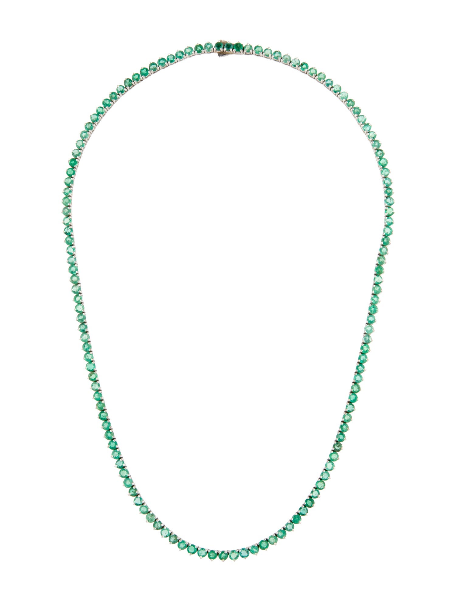 Necklace 14K 10.42ctw Emerald Tennis