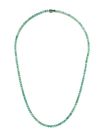 Necklace 14K 10.42ctw Emerald Tennis Necklace