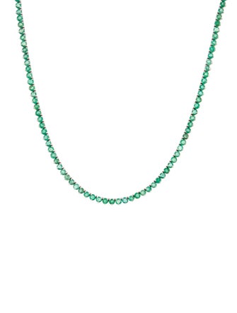 Necklace 14K 10.42ctw Emerald Tennis Necklace
