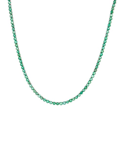 Necklace 14K 10.42ctw Emerald Tennis Necklace
