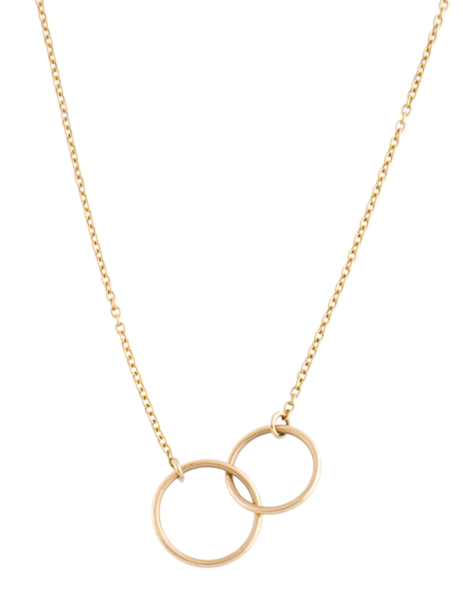 Necklace 14K Interlocking Circle Pendant Necklac
