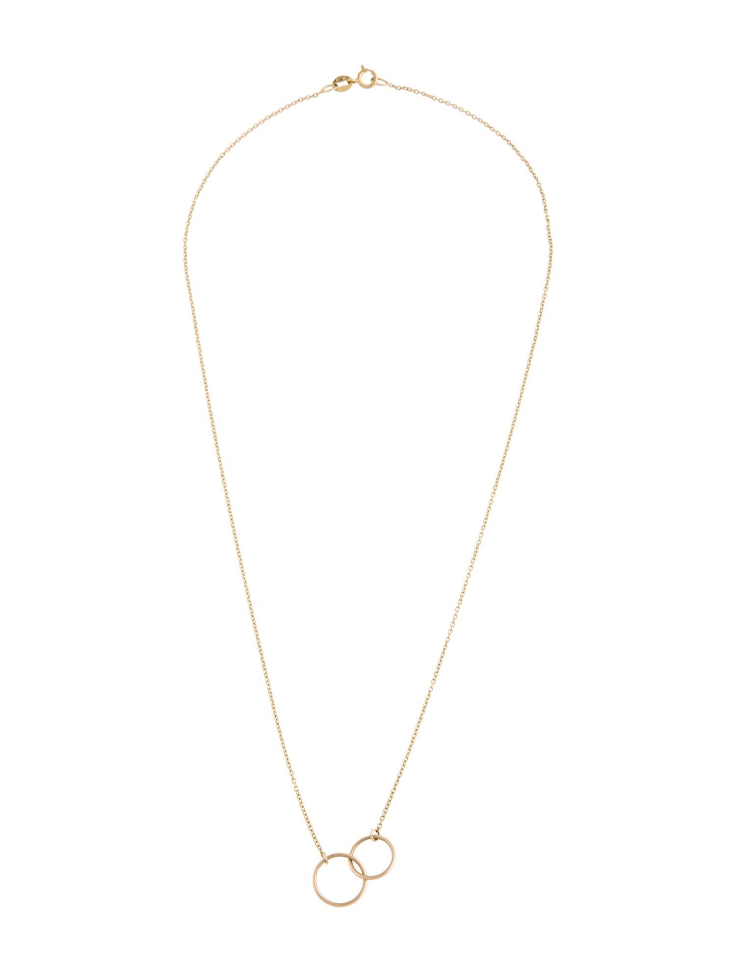 Necklace 14K Interlocking Circle Pendant Necklac