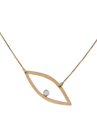 Necklace 14K Diamond Eye Motif Pendant Necklace