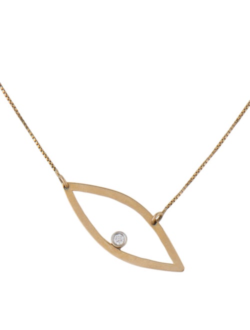Necklace 14K Diamond Eye Motif Pendant Necklace