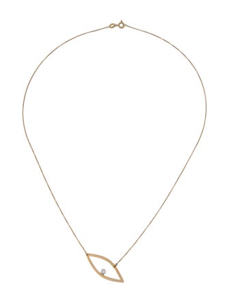 Necklace 14K Diamond Eye Motif Pendant Necklace