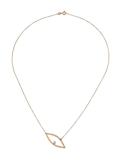Necklace 14K Diamond Eye Motif Pendant Necklace