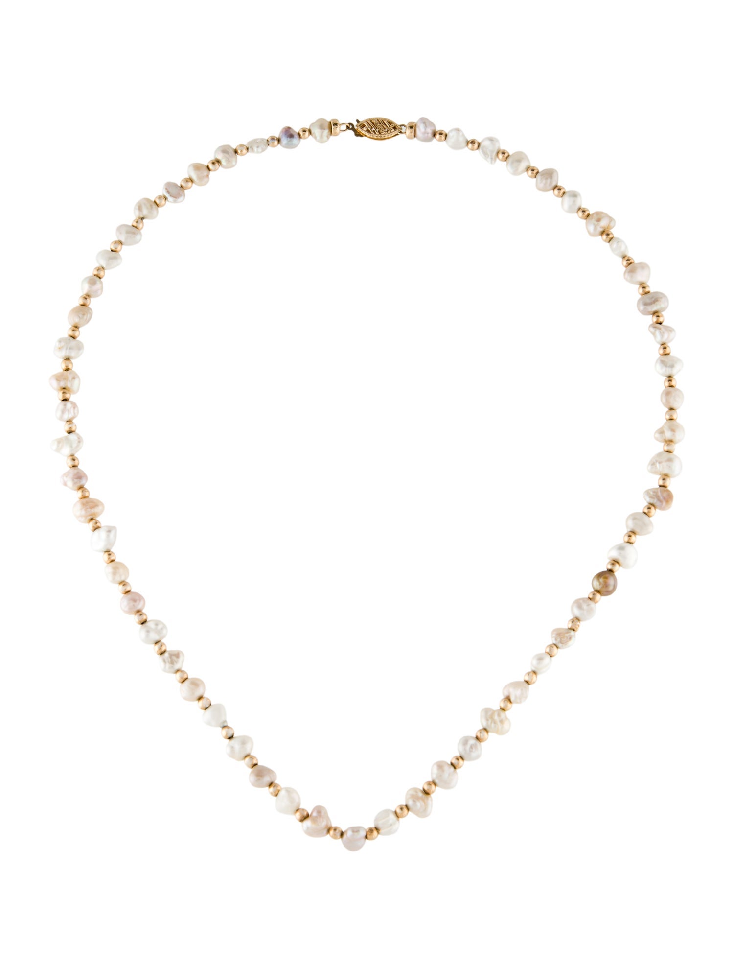 Necklace 14K Pearl Bead Strand