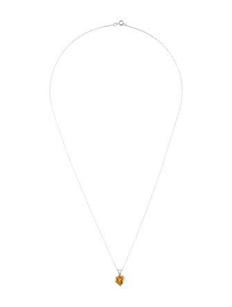 Necklace 10K Citrine & Diamond Pendant Necklace