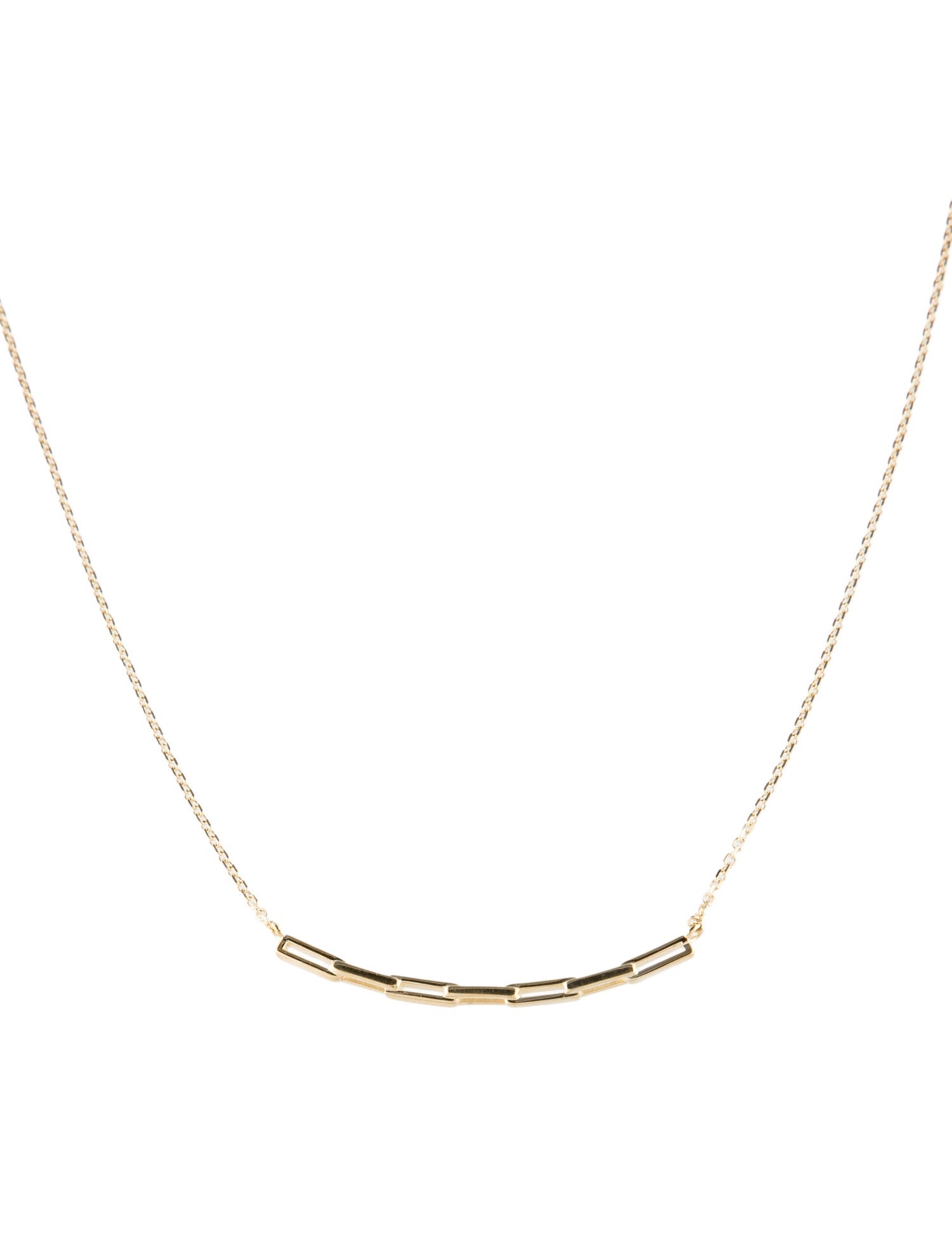 Necklace 10K Paperclip Station Chain