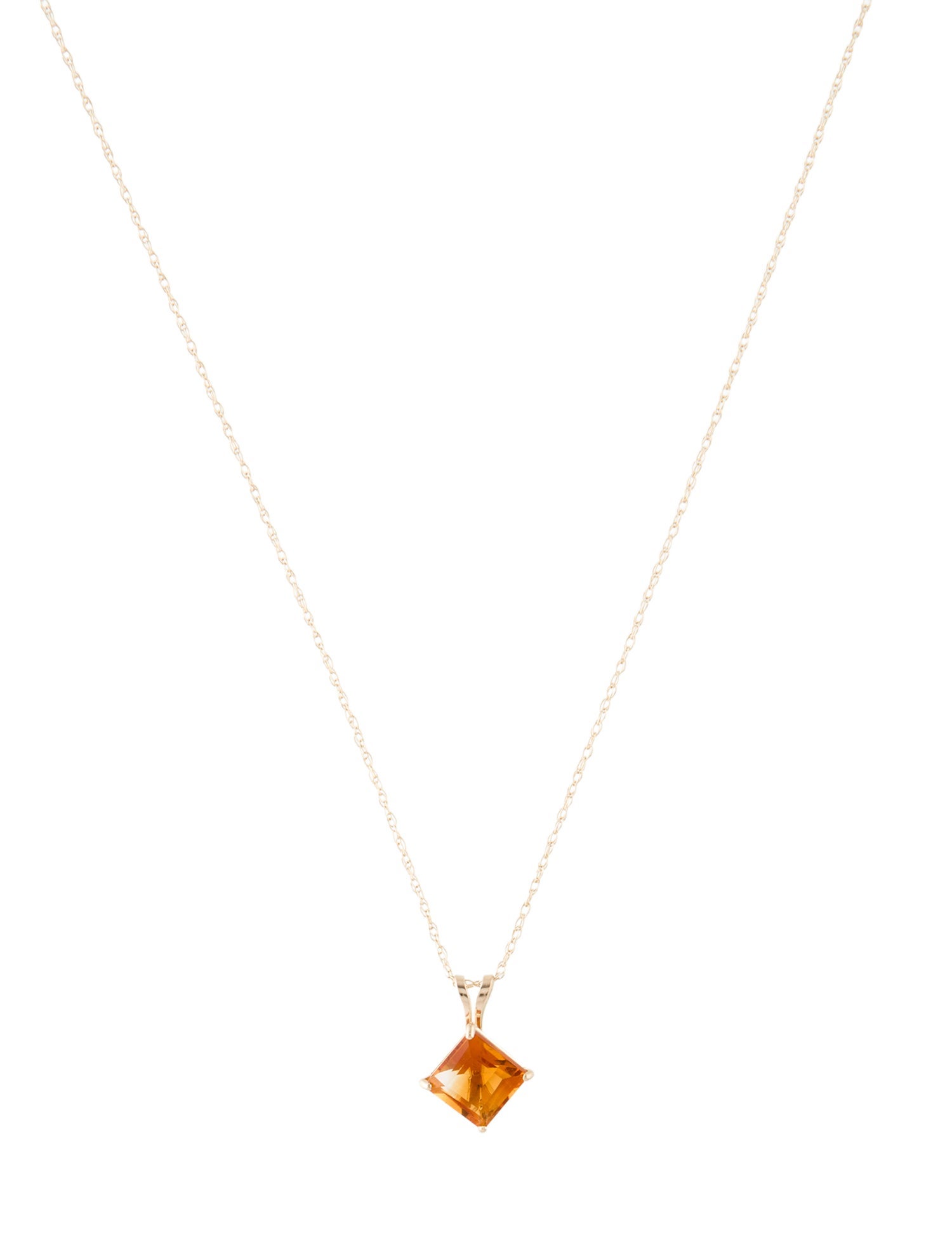 Necklace 10K 1.05ct Citrine Pendant