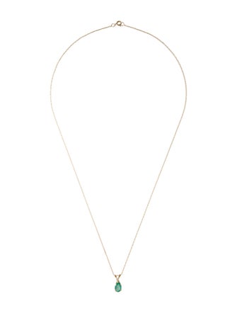 Necklace 10K Emerald & Labradorite Pendant Necklace