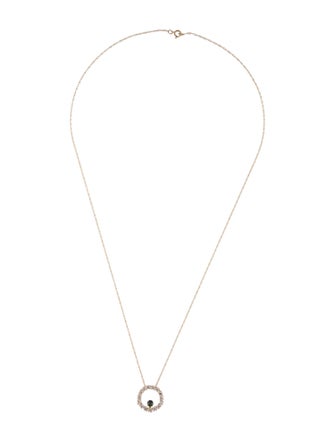 Necklace 10K Sapphire & Topaz Pendant Necklace