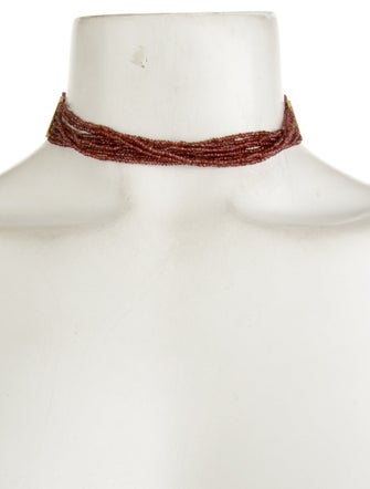 Necklace 10K Garnet Multistrand Choker