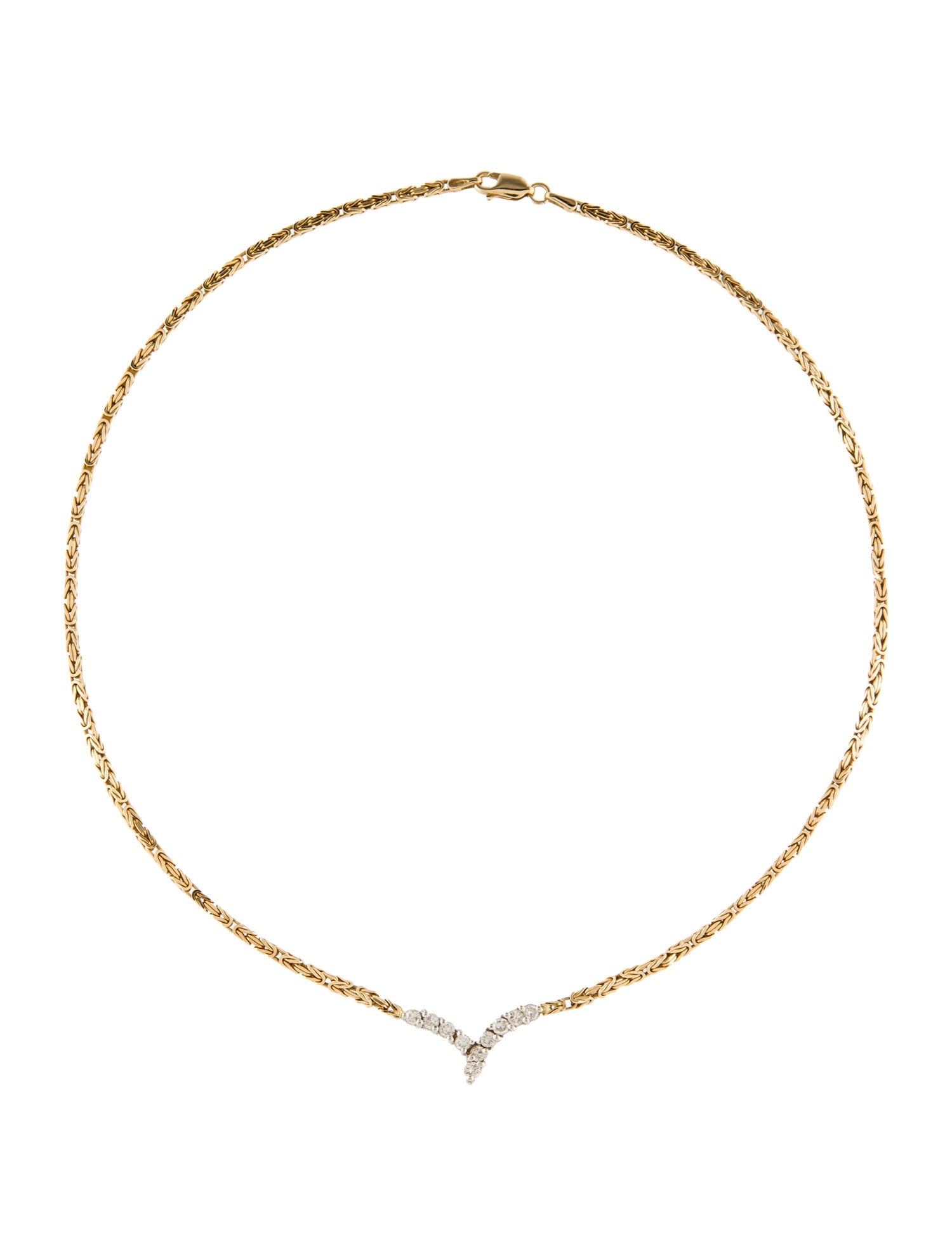 Necklace 14K Diamond V Chain
