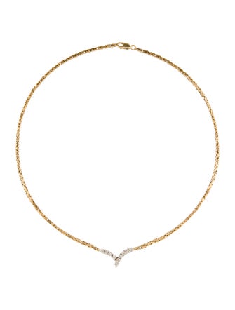 Necklace 14K Diamond V Chain Necklace