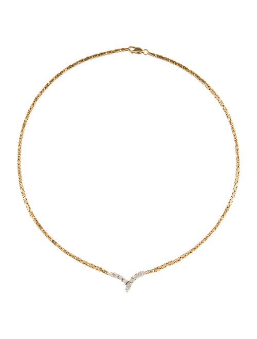 Necklace 14K Diamond V Chain Necklace