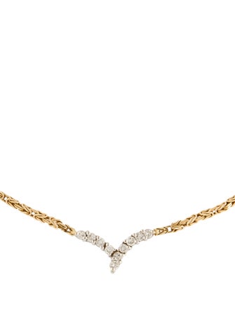 Necklace 14K Diamond V Chain Necklace
