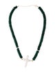 Necklace 14K Pearl & Malachite Cross Bead Strand Pendant Necklace