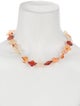 Necklace 14K Carnelian Flower Bead Strand Necklace