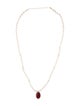 Necklace 14K Pearl & Garnet Pendant Necklace