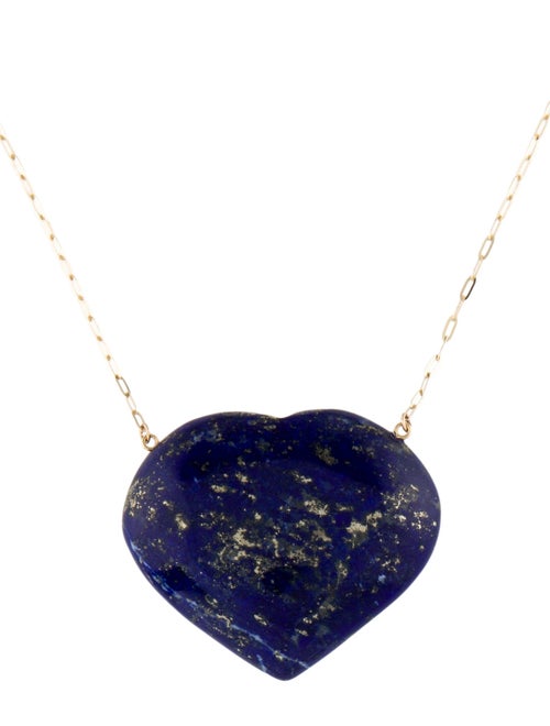 Necklace 14K Lapis Lazuli Heart Pendant Necklace