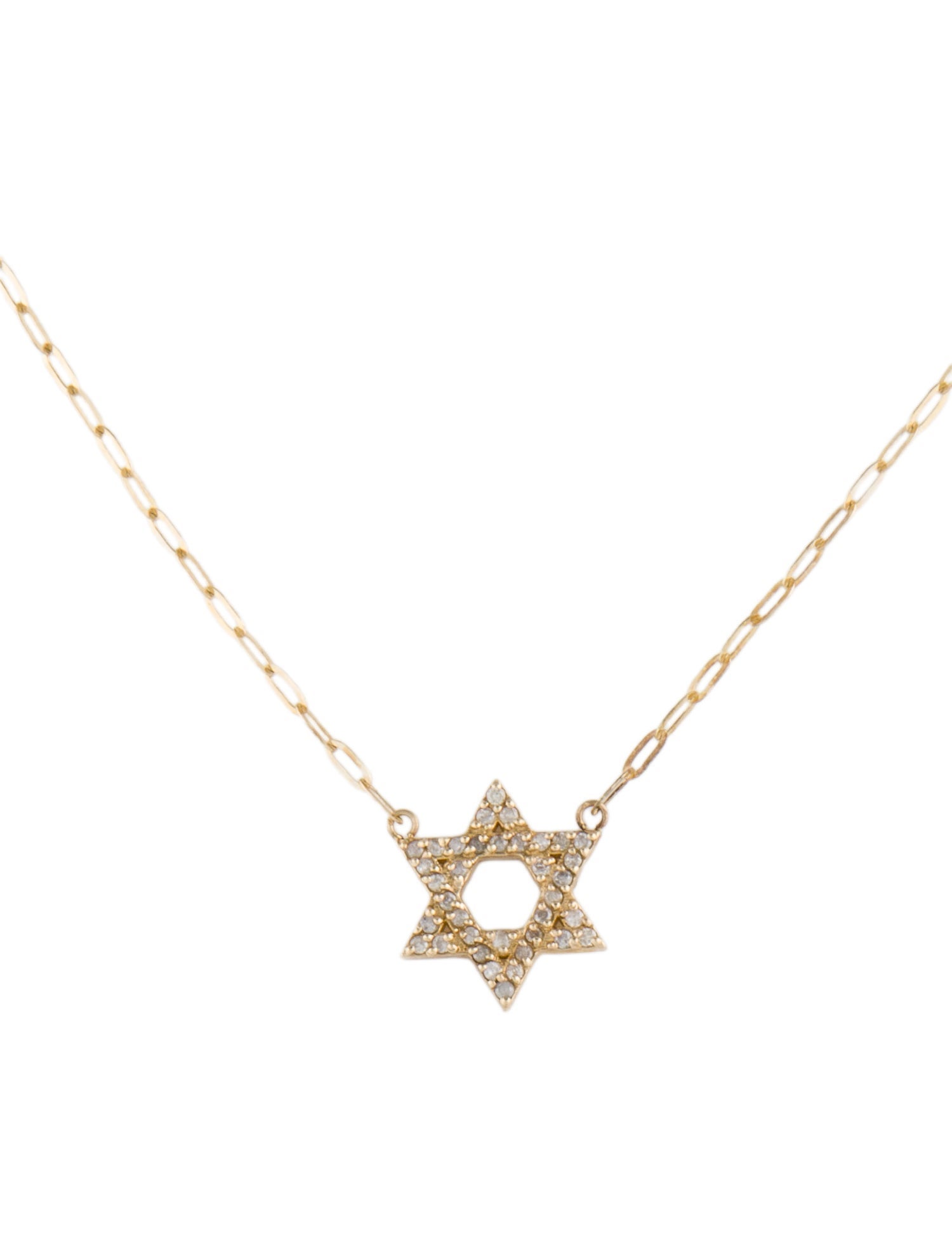 Necklace 14K Diamond Star of David Pendant