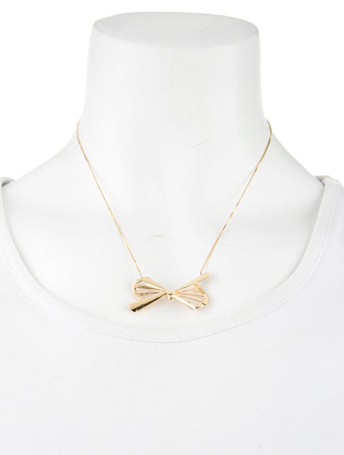 Necklace 14K Pearl Bow Pendant Necklace
