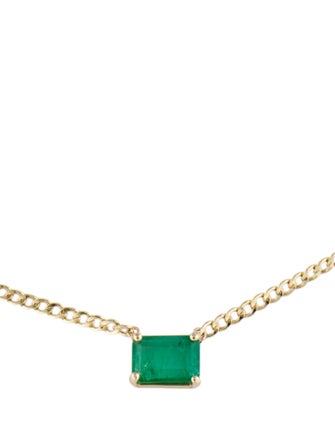 Necklace 14K 1.00ct Emerald Pendant N/ecklace