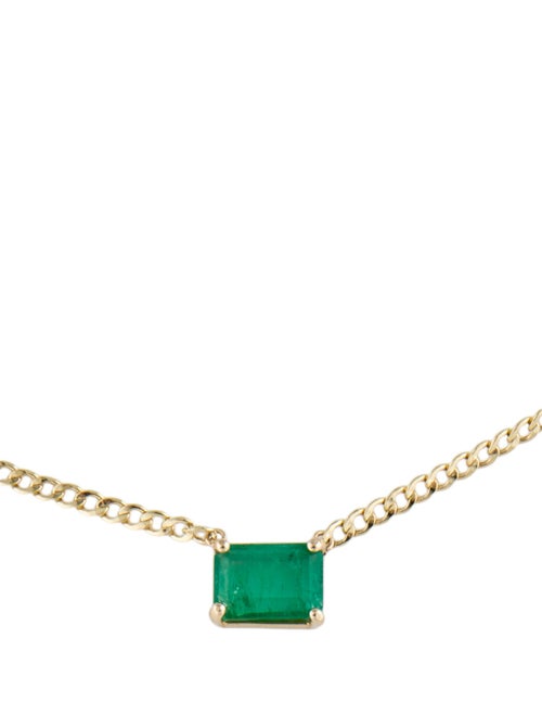 Necklace 14K 1.00ct Emerald Pendant N/ecklace