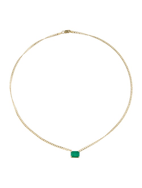 Necklace 14K 1.00ct Emerald Pendant N/ecklace