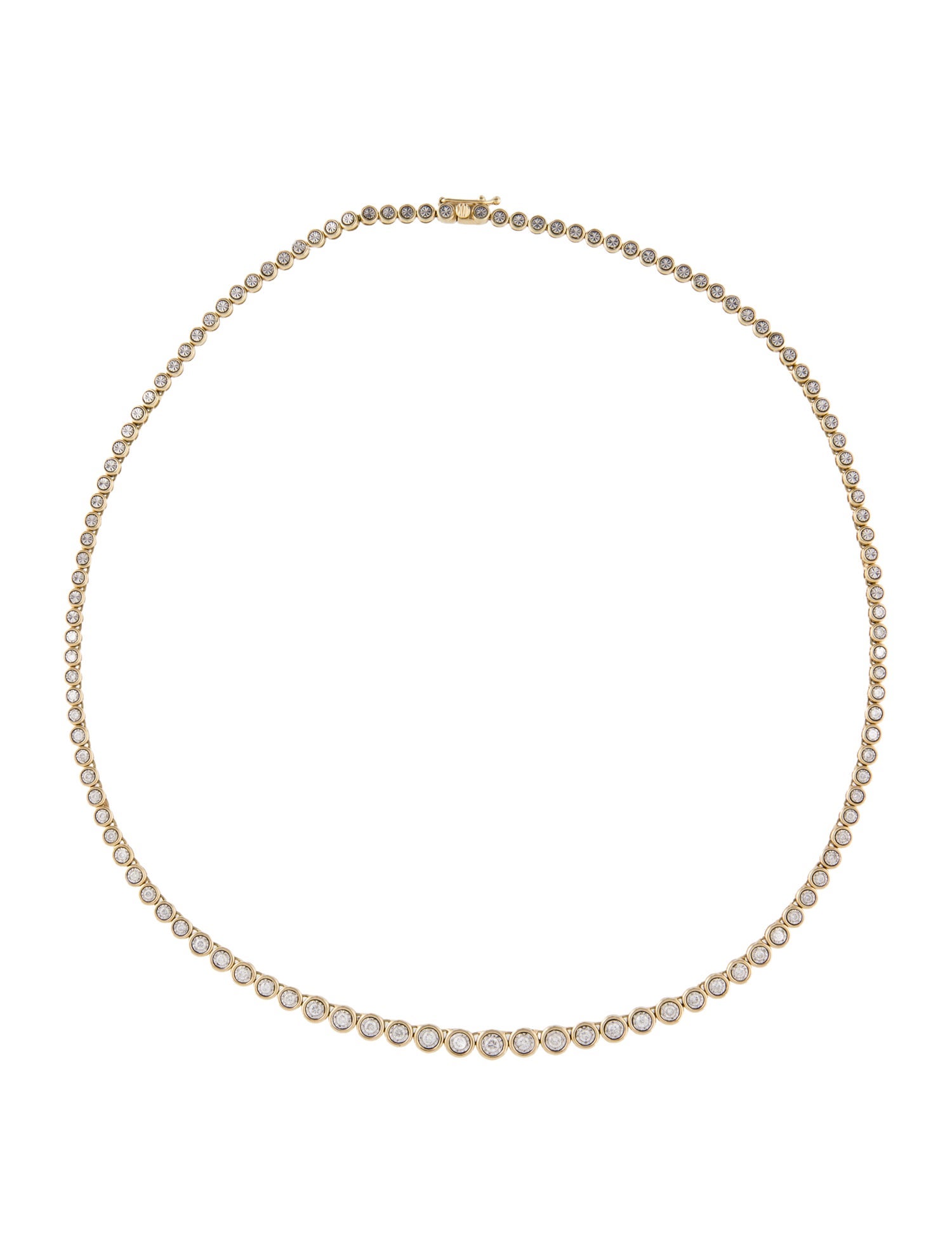 Necklace 14K Diamond Graduated Chain Tennis