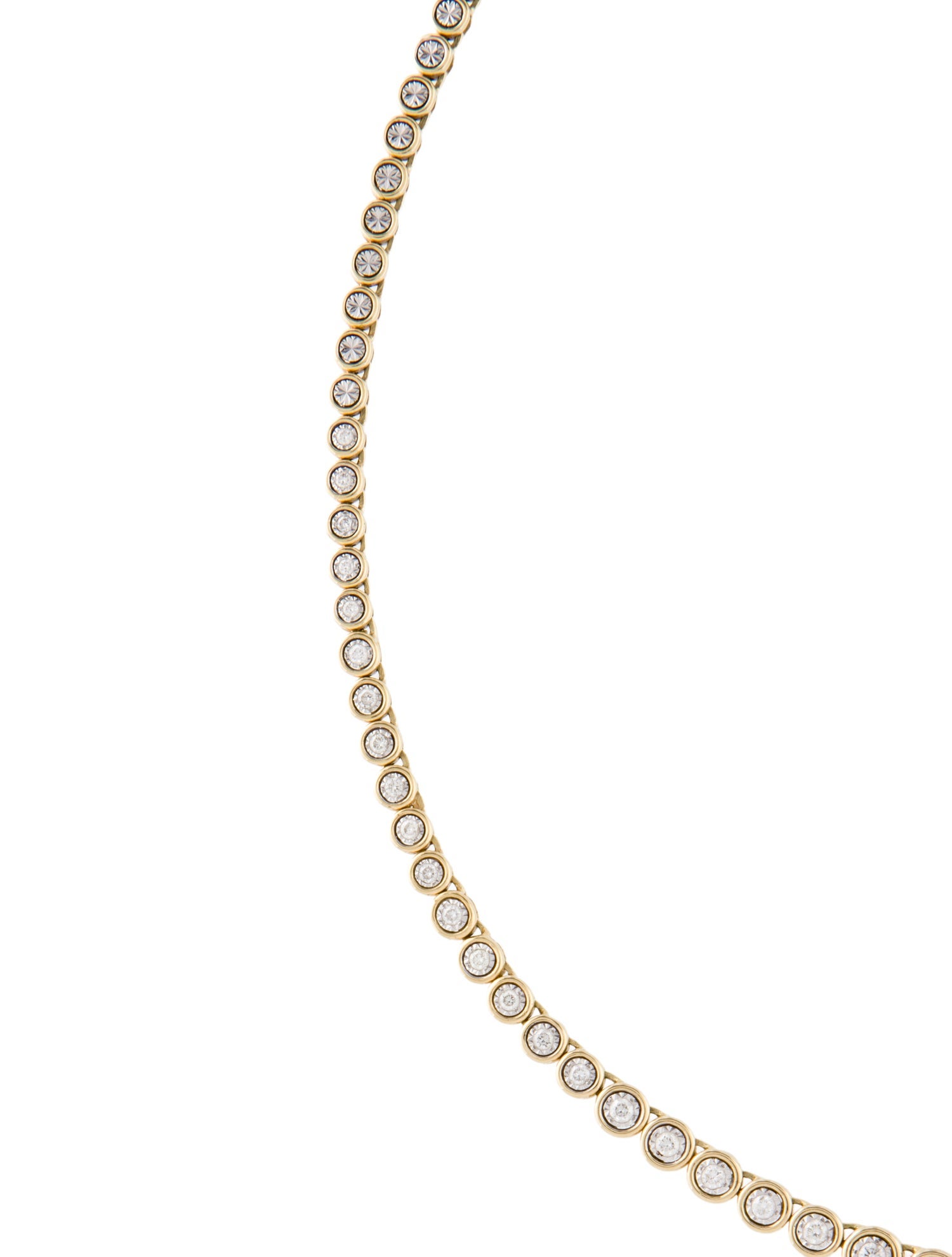 Necklace 14K Diamond Graduated Chain Tennis