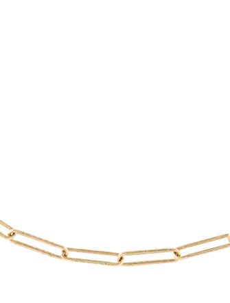 Necklace 18K Textured Paperclip Chain Necklace