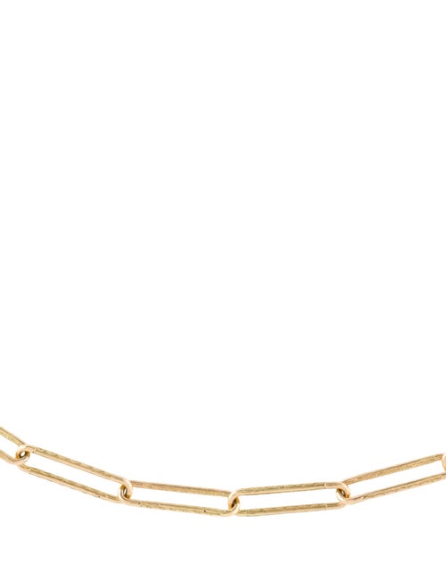 Necklace 18K Textured Paperclip Chain Necklace