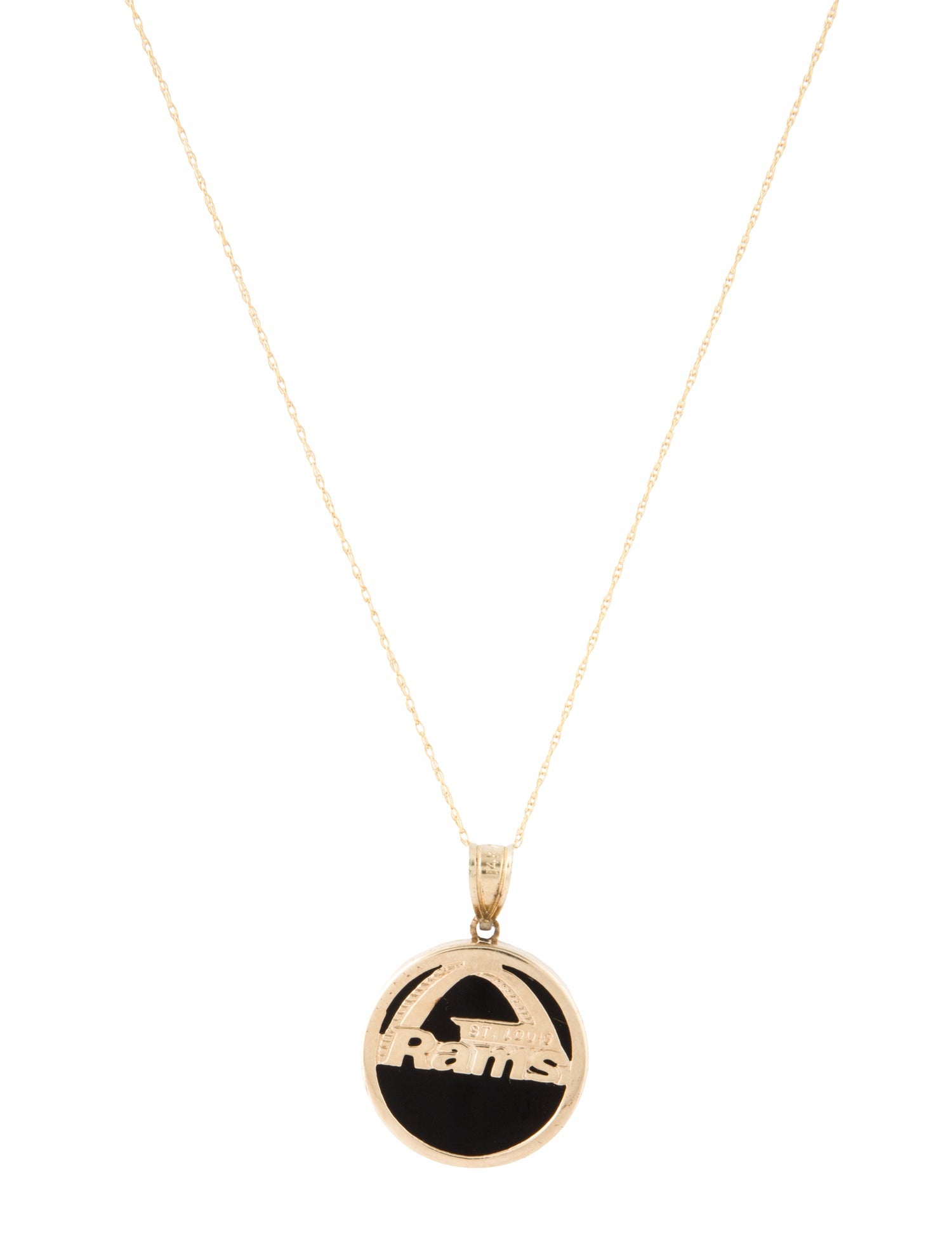 Necklace 14K Onyx 'St. Louis Rams' Pendant