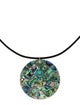 Necklace 14K Abalone & Mother of Pearl, Cord Pendant Necklace