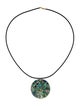 Necklace 14K Abalone & Mother of Pearl, Cord Pendant Necklace